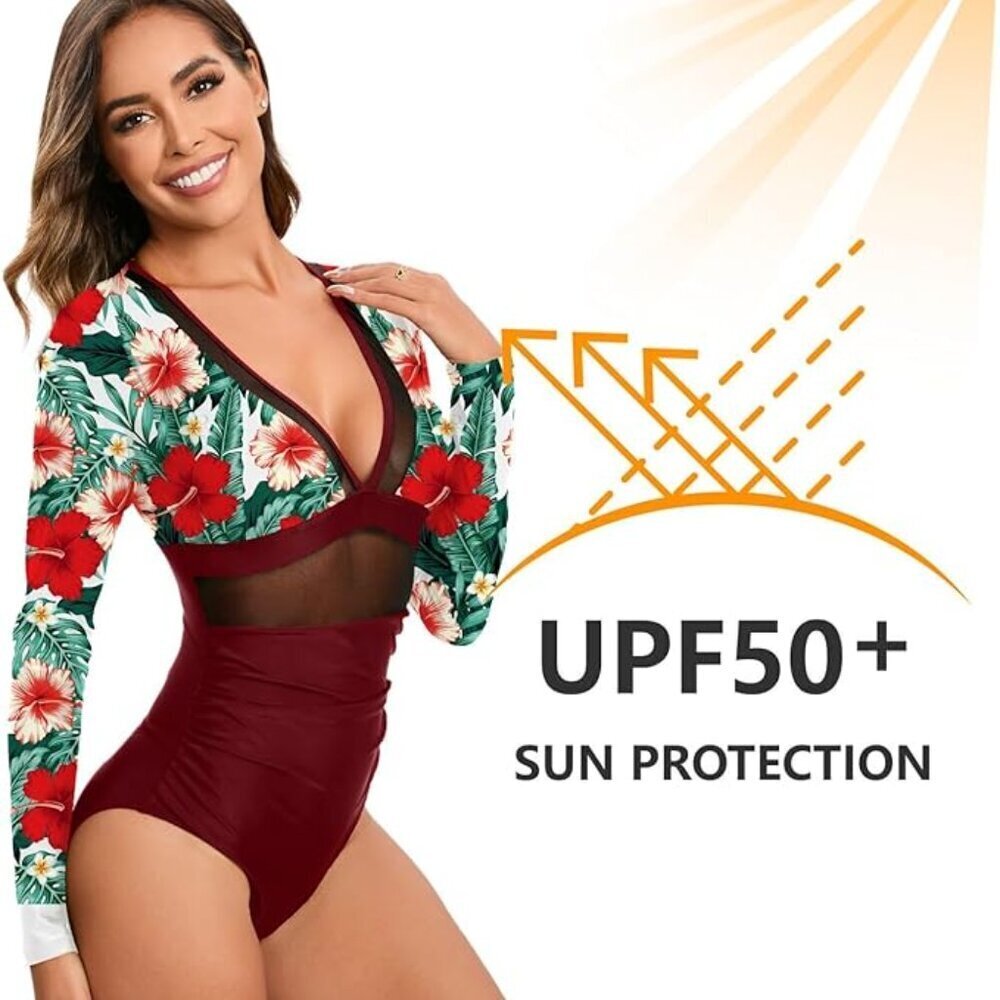 One Piece Bathing Suit UV Protection Surfing - Picture 3 of 6